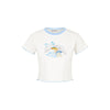 Lettuce Cropped Mini Tee - Blue Crush