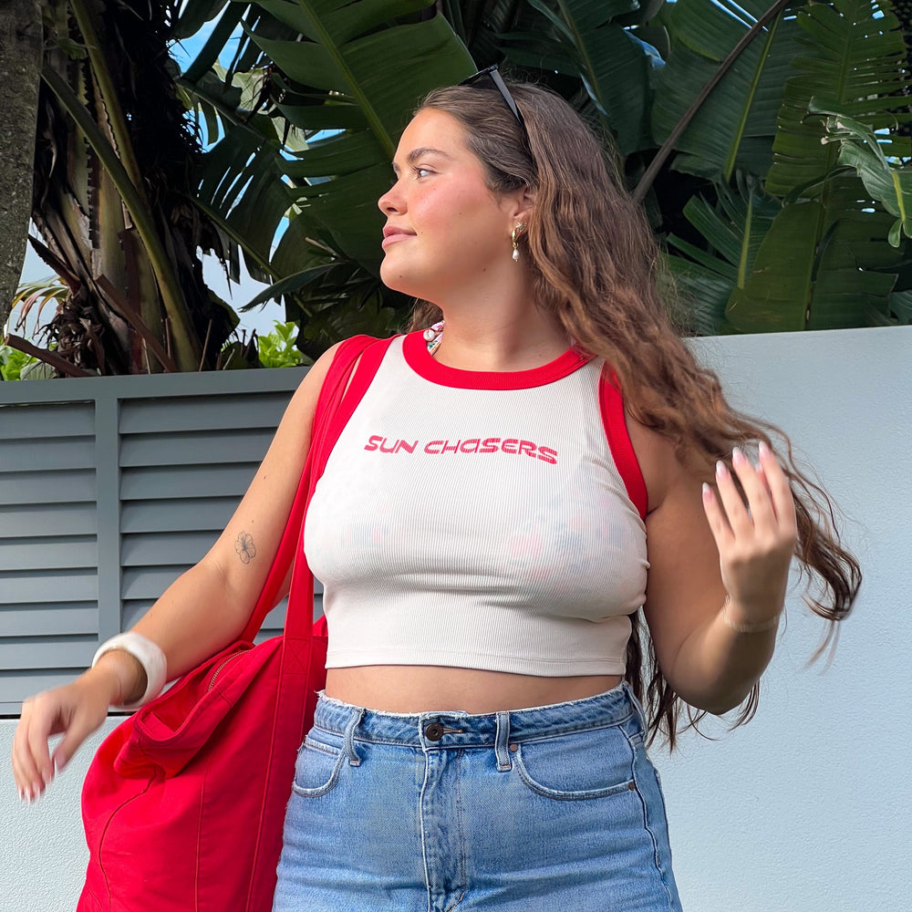 Bind Crop Tank Top - Samba Berry