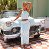 Chevron Knit Midi Skirt - Crystal Cove