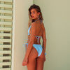 Dipped Cheeky Tie Bikini Bottom - Checkmate