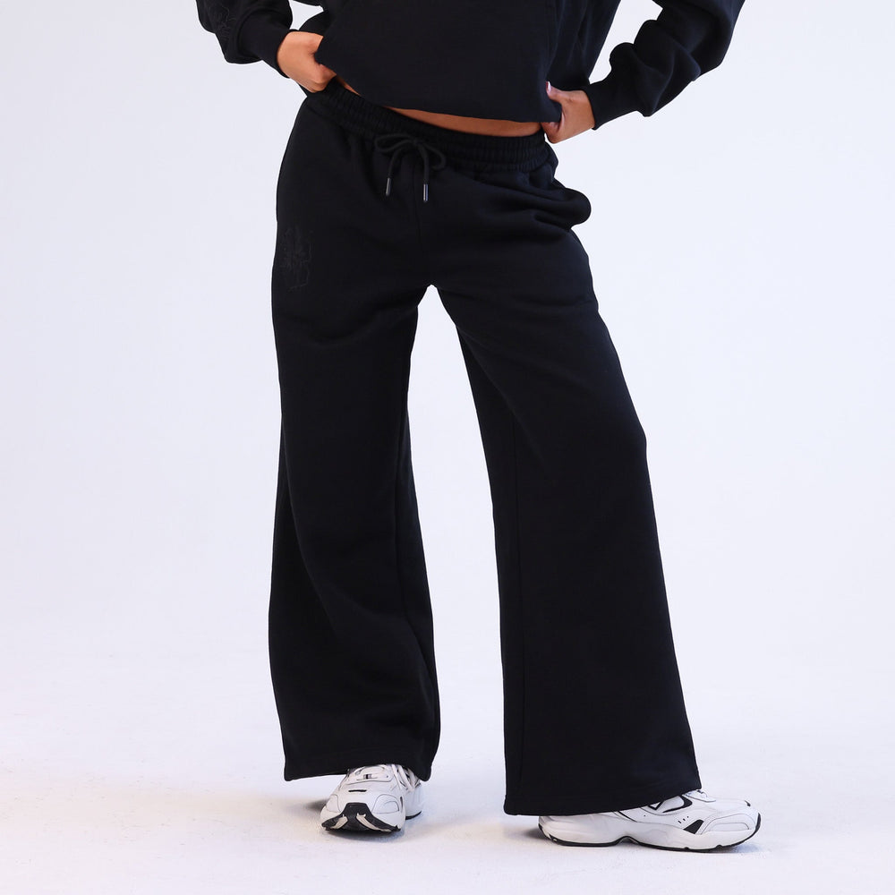 Embroidered Track Pants - Twilight Black