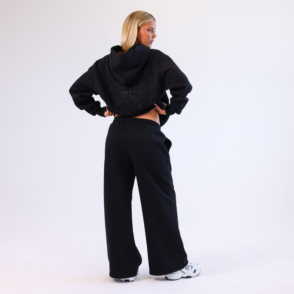 Embroidered Track Pants - Twilight Black