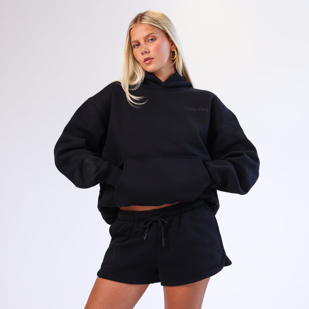 Embroidered Hoodie - Twilight Black