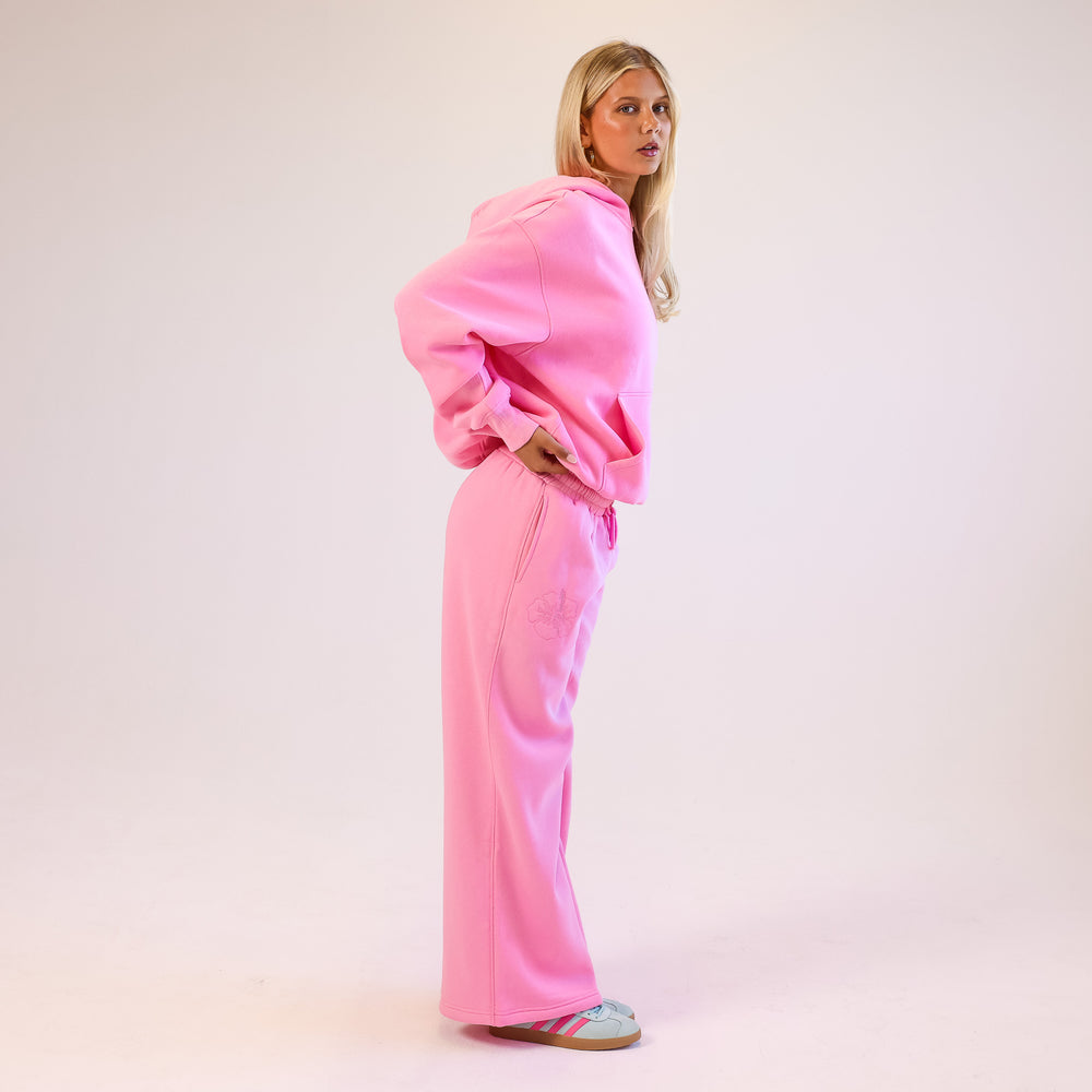 Embroidered Track Pants - Powder Puff