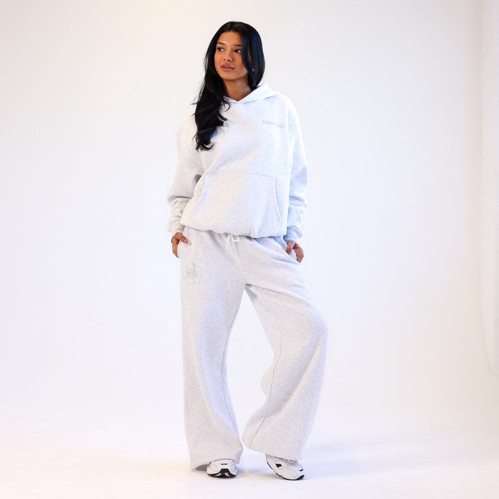 Embroidered Track Pants - Silver Stone