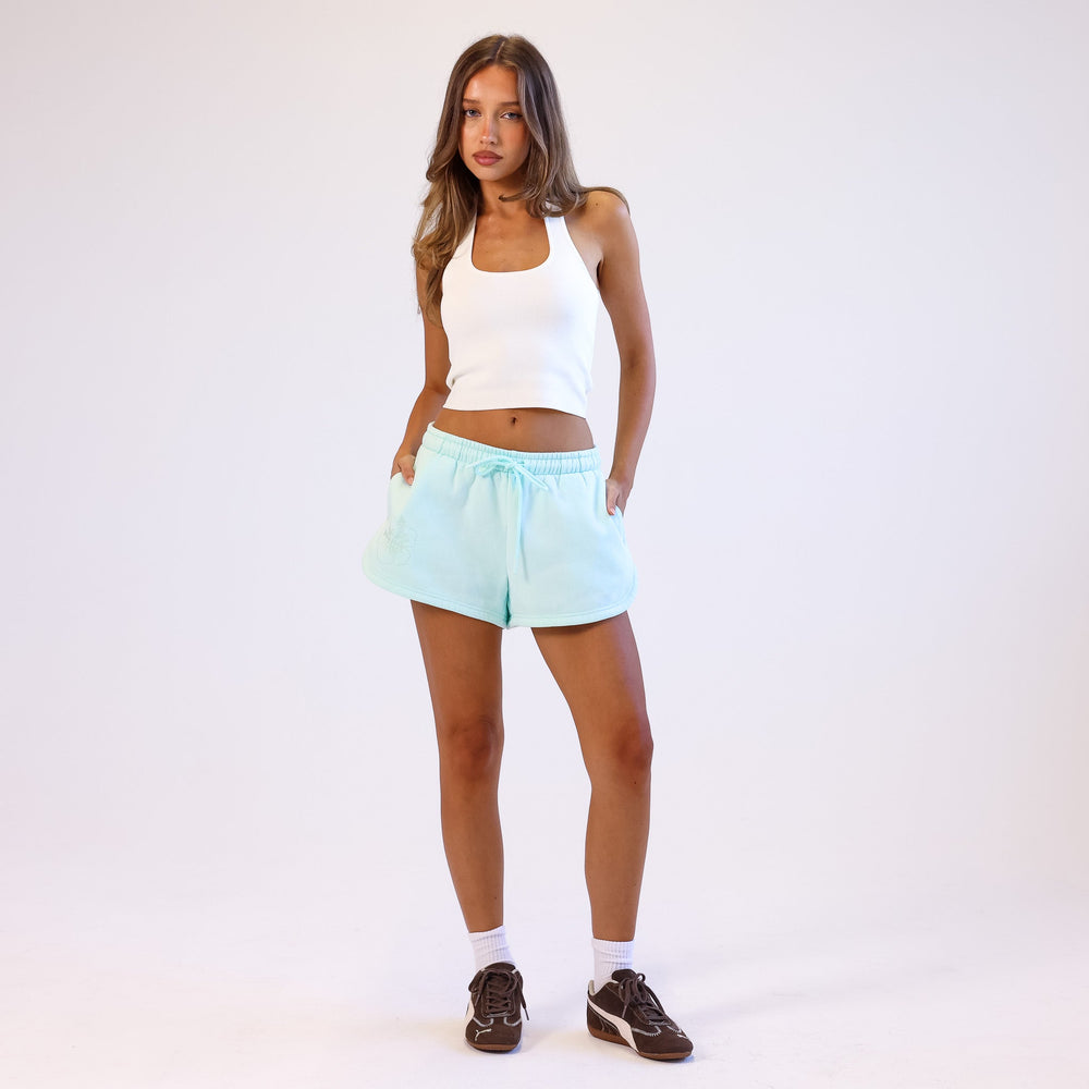 Embroidered Track Shorts - Jelly Mint
