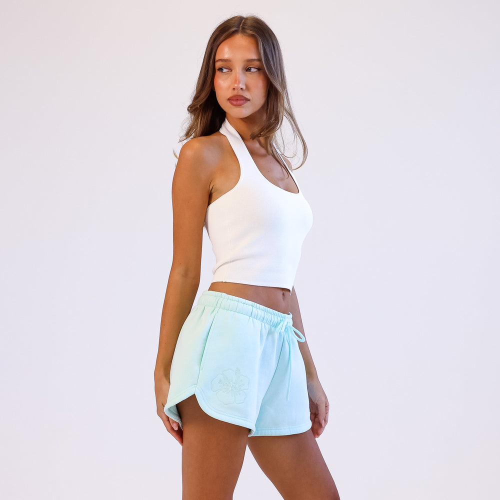Embroidered Track Shorts - Jelly Mint