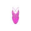 Plunge Cross Back One Piece - Bubble Berry