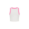 Embroidered Crop Tank Top - Pink Skies