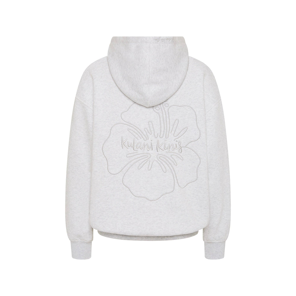 Embroidered Hoodie - Silver Stone