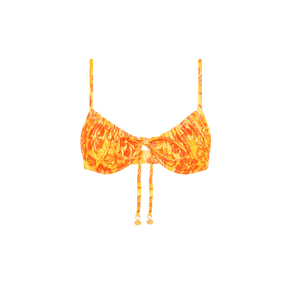 Ruched Underwire Bra Bikini Top - Tangerine Dreams –Kulani Kinis