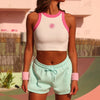 Embroidered Track Shorts - Jelly Mint