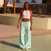 Embroidered Track Pants - Jelly Mint