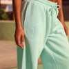 Embroidered Track Pants - Jelly Mint