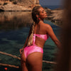 High Waist Cheeky Bikini Bottom - Rose Quartz