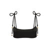 Simple Shirred Tie Crop - Natural Black