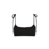 Simple Shirred Tie Crop - Natural Black