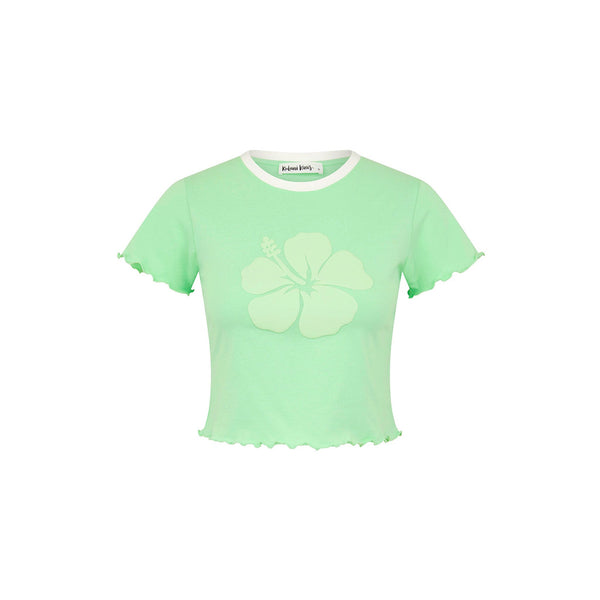Lettuce Cropped Mini Tee - Apple Sorbet
