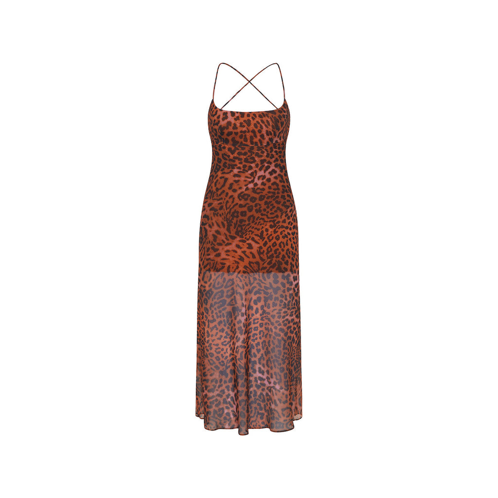 Chiffon Maxi Dress - Leopard Lasso