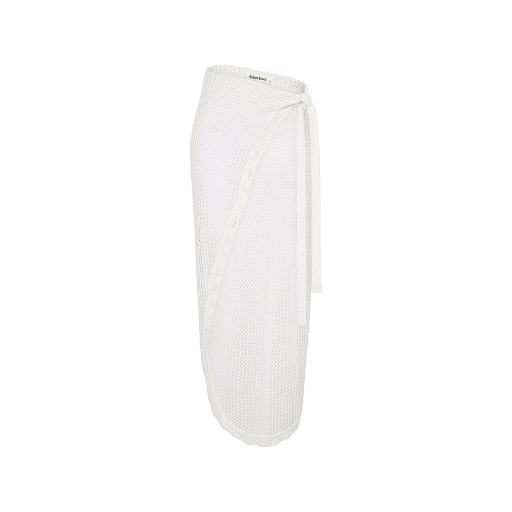 Crochet Knit Maxi Sarong - Ivory