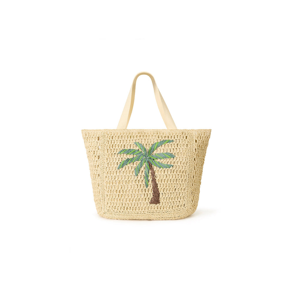 Straw Beach Tote Bag - Palm Breeze
