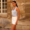 Applique Jean Mini Skirt - Chantilly Denim