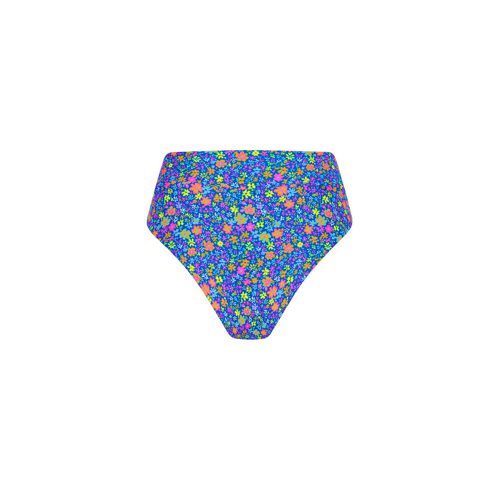 High Hip Cheeky Bikini Bottom - Electric Bloom