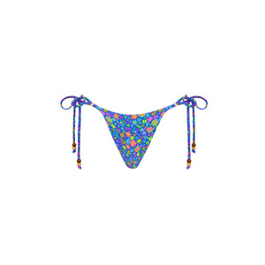 Thong Tie Side Bikini Bottom - Electric Bloom