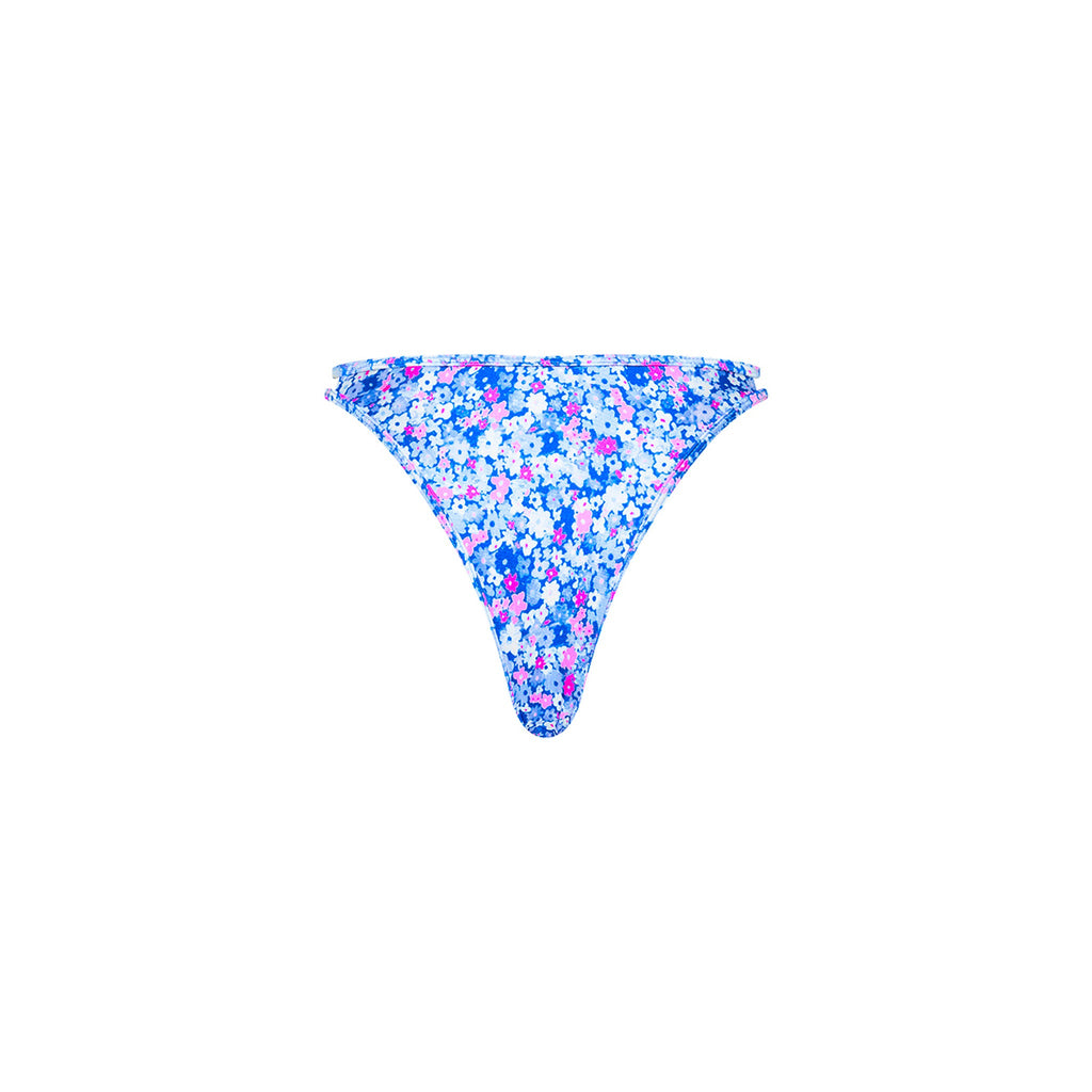 Twin Strap Cheeky Bikini Bottom - Purple Pearls