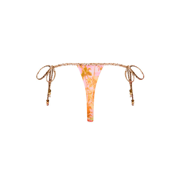 Micro Thong Tie Side Bikini Bottom - Wild Skies