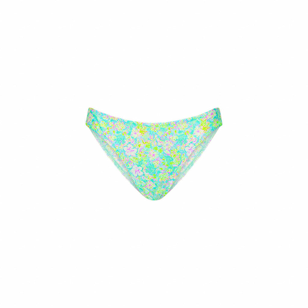 Vintage V Full Coverage Bikini Bottom - Hibiscus Fizz