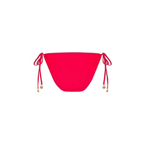 Full Coverage Tie Bikini Bottom - Cherry Crush
