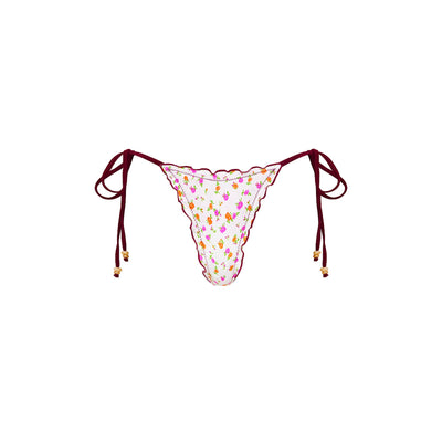 Lettuce Edge Thong Tie Bikini Bottom - Rosie Posie