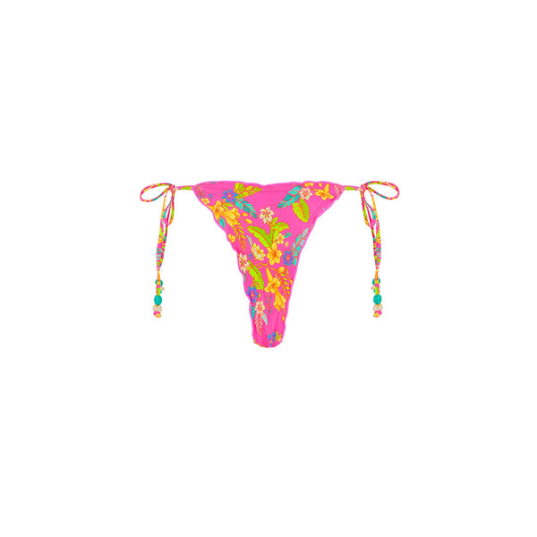 Lettuce Edge Thong Tie Bikini Bottom - Viva Vacation