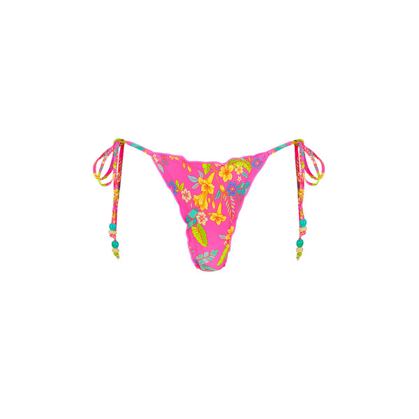 Lettuce Edge Thong Tie Bikini Bottom - Viva Vacation