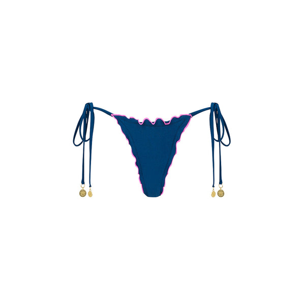Lettuce Edge Thong Tie Bikini Bottom - Mystic Moon