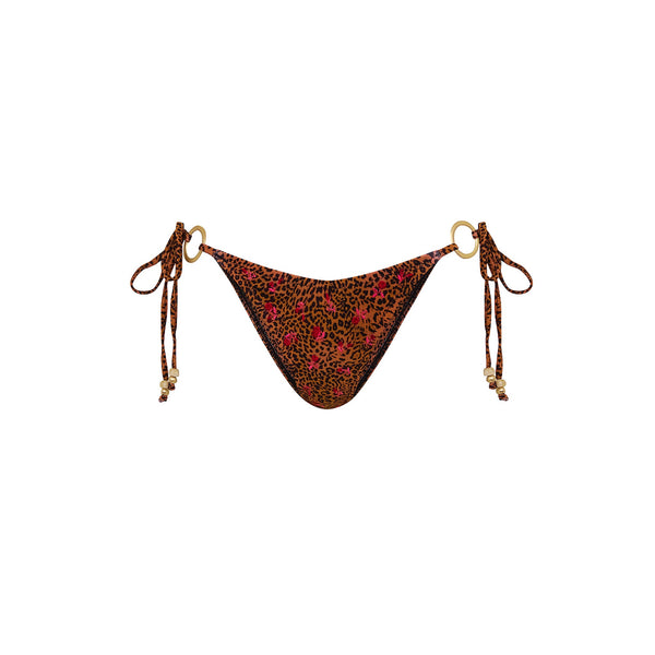 Ring Cheeky Tie Bikini Bottom - Wild Rose