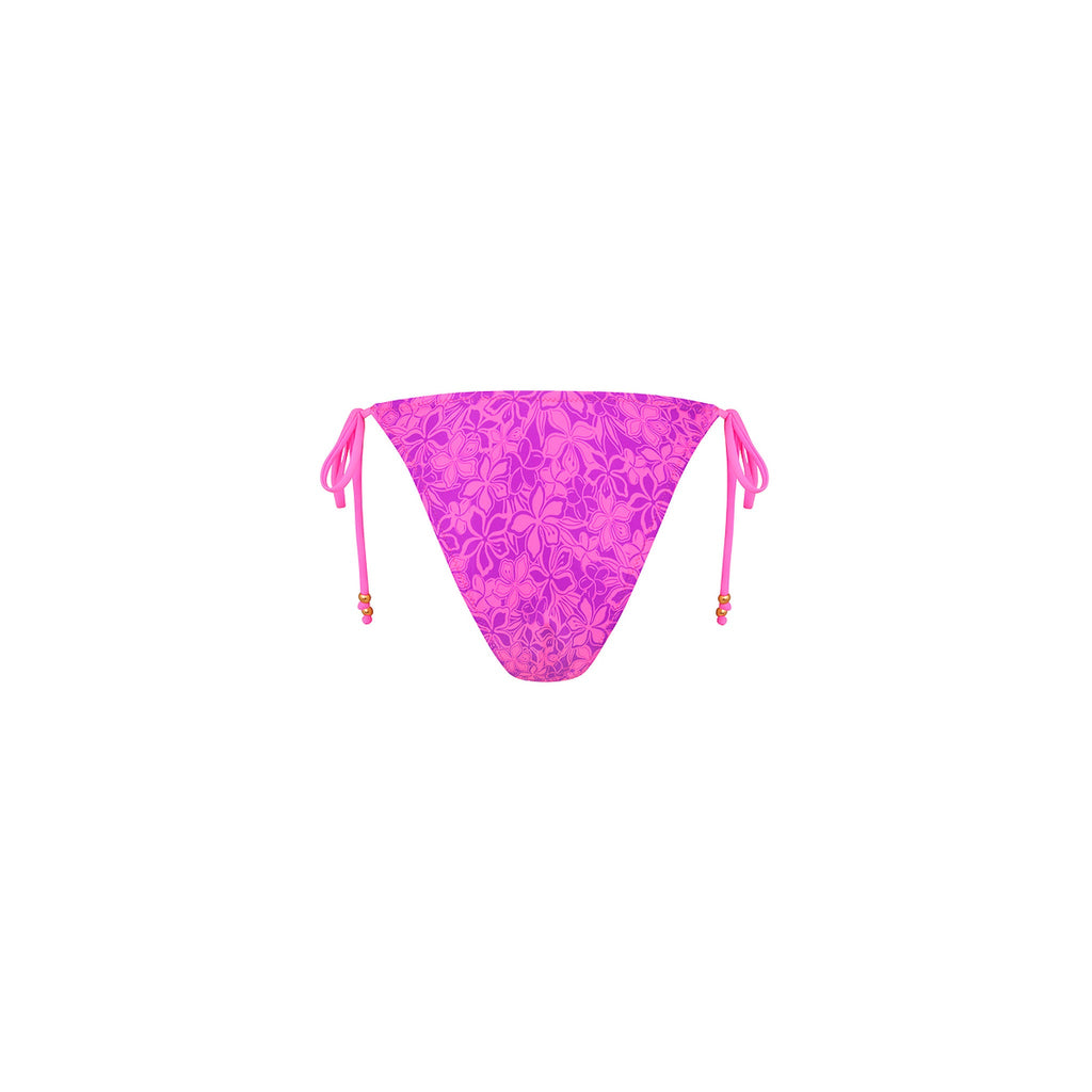 Ring Cheeky Tie Bikini Bottom - Bubble Berry