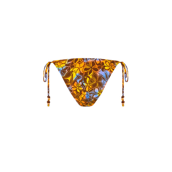 Dipped Cheeky Tie Bikini Bottom - Frangipani Fizz