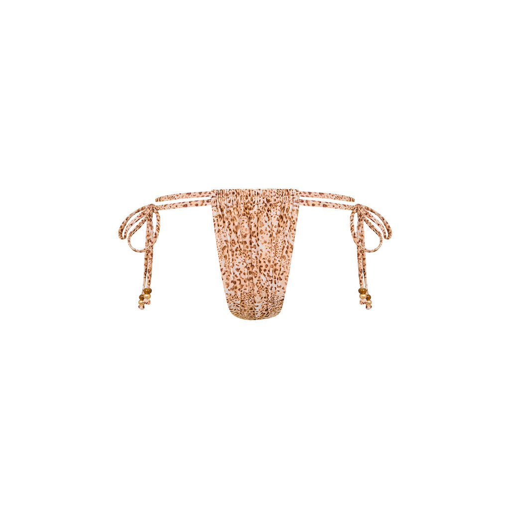 Tie Ruched Thong Bikini Bottom - Wild Skies