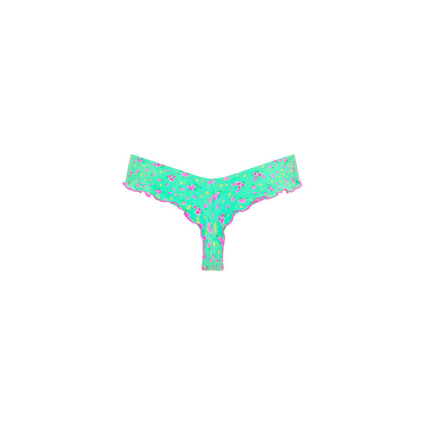 Lettuce Frill Thong Bikini Bottom - Mint Macaron