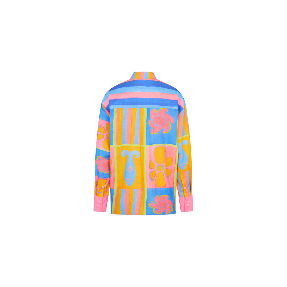 Long Sleeve Beach Shirt - Seaside Stripe