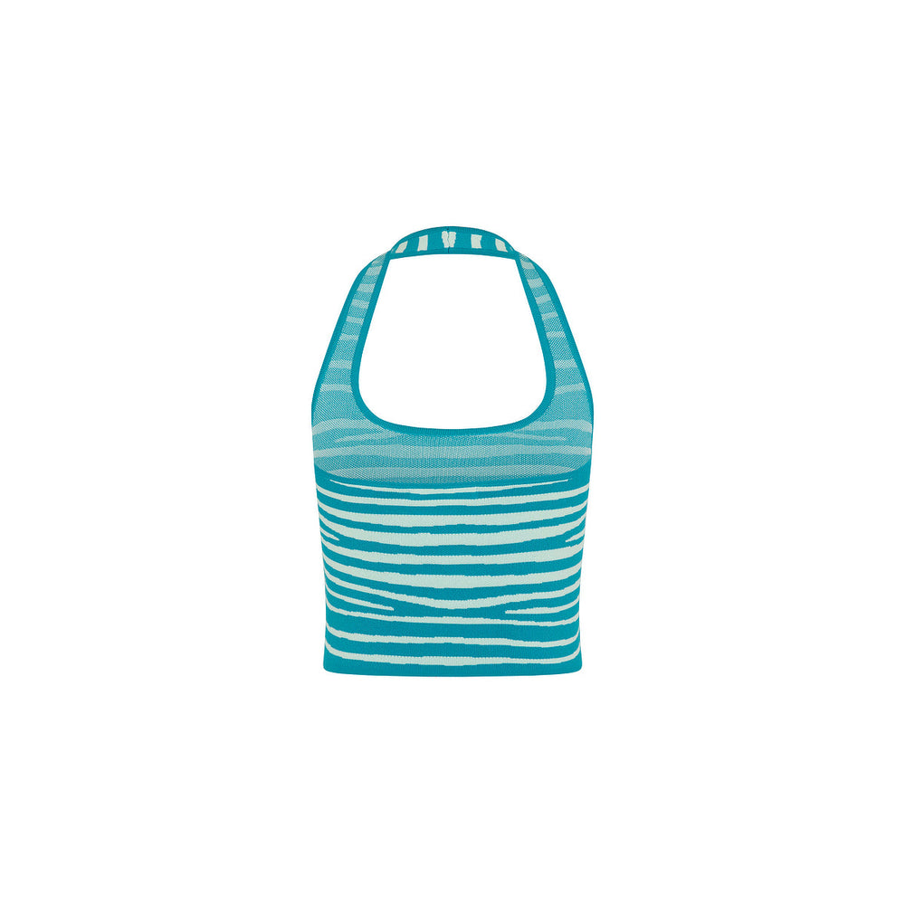 Knit Halter Tank Top - Stripe Hype