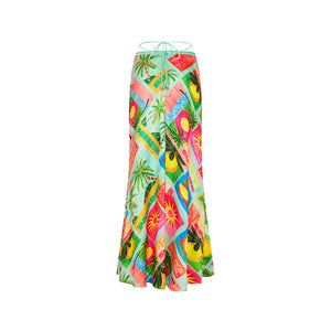 Strappy Bias Maxi Skirt - Ocean Honey