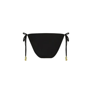 Full Coverage Tie Bikini Bottom - Twilight Black