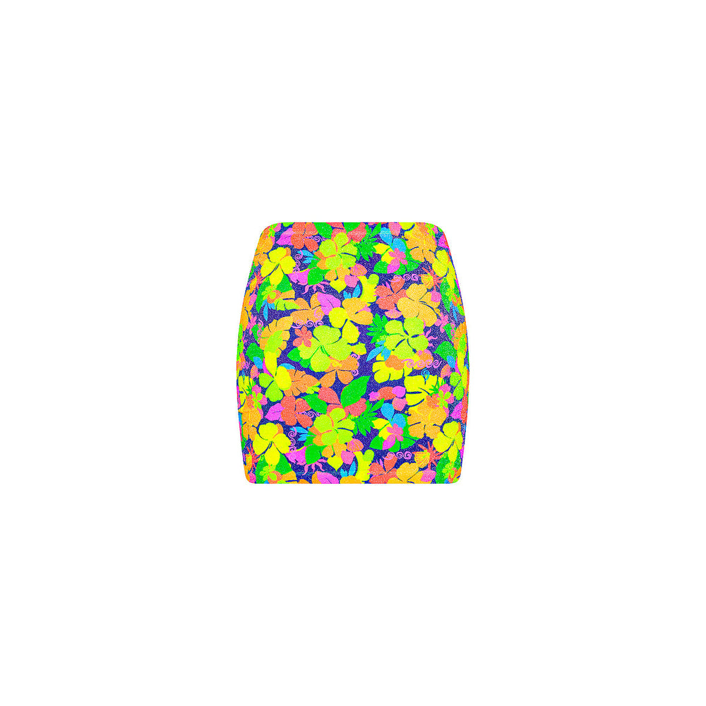 Ruched Tie Mini Skirt - Neon Sunset