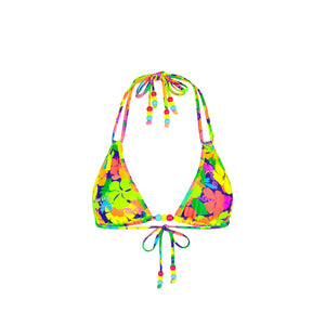 Halter Bralette Bikini Top - Neon Sunset
