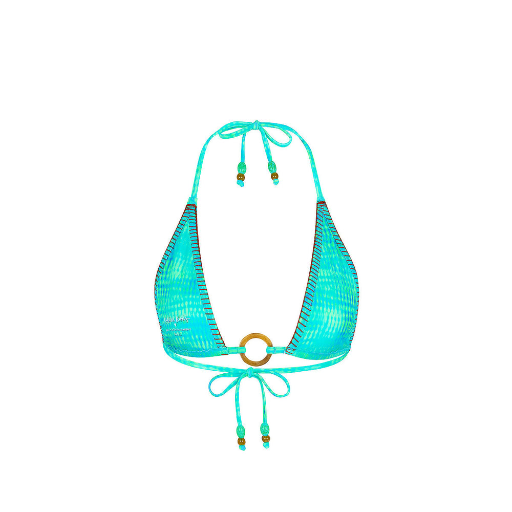 Lace Stitch Ring Halter Bikini Top - Summer Seas