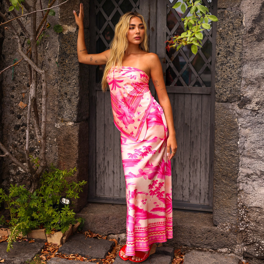 Bias Drawstring Maxi Skirt - Sippin Pretty