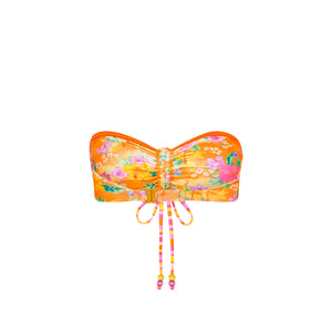Ruched Tie Bandeau Bikini Top - Peachy Pocket